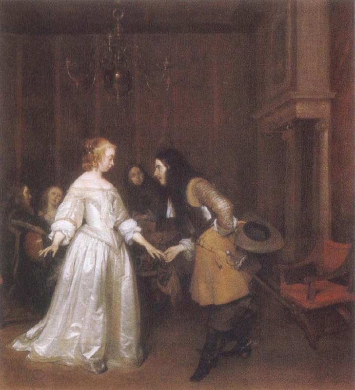 Gerard Ter Borch Dancing Couple oil painting picture
